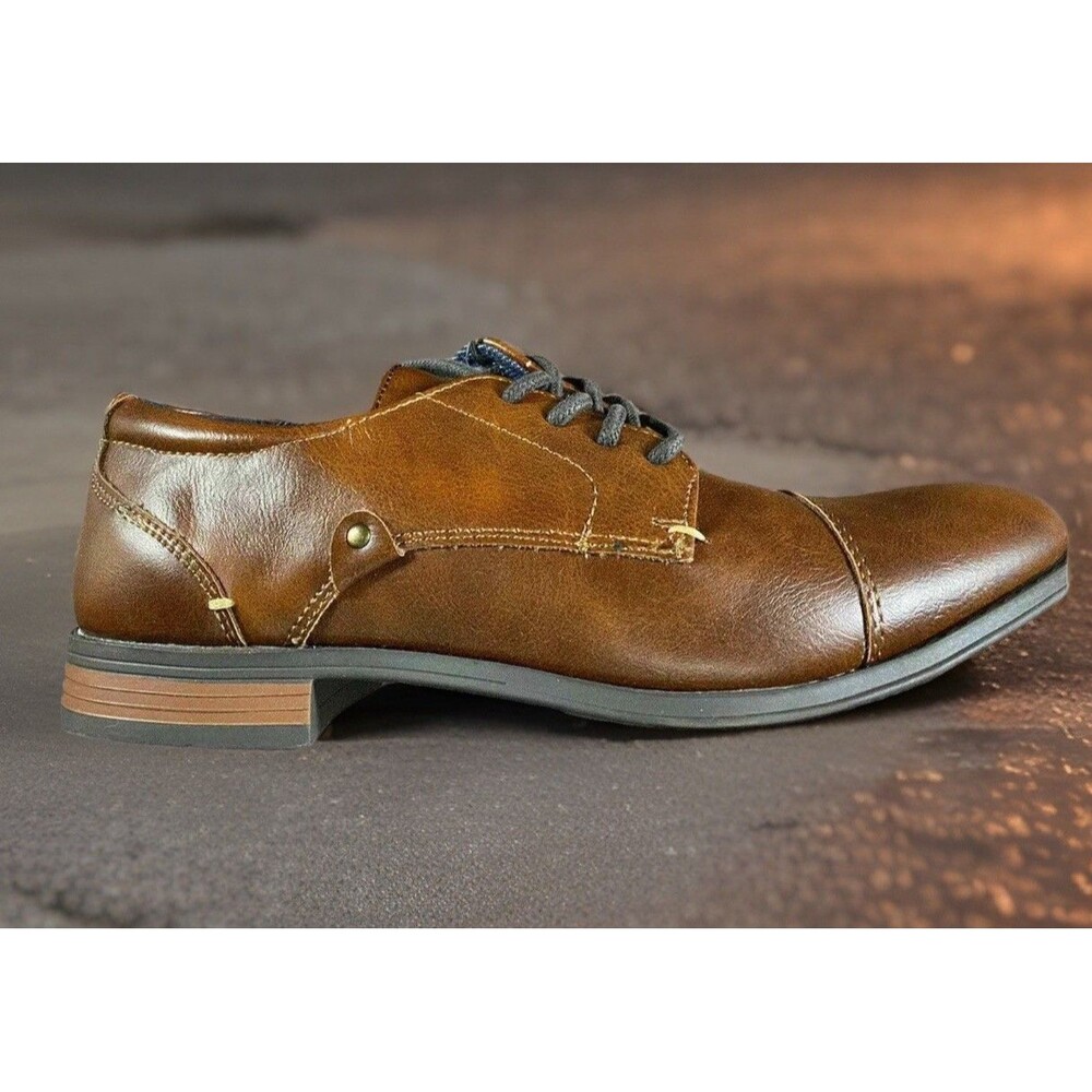 London Underground Boys Dress Shoes Oxford Lace up Brown‎ School Dance 3.5